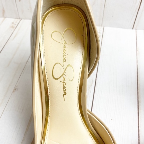 Jessica Simpson Nude Peep Toe Heel Pumps Size 10 - Picture 3 of 8
